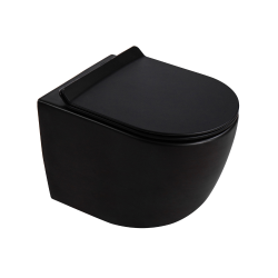 Ceramia PixL Tornado Quiet Rimless Ceramic toilet, Concealed Fixings, Soft Close Seat, Black (CEPX010RTORPBKM)