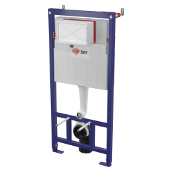 Swiss Aqua Technologies ECO 2L Toilet Frame + Swiss Aqua Technologies wall-hung toilet + white/chrome plate (STESTBRWR04-IN)