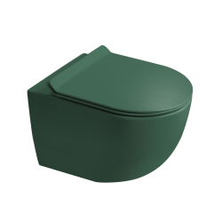 Ceramia PixL Tornado Quiet Rimless Ceramic Wall-Hung Toilet with Concealed Mountings + Soft Close Seat, Green (CEPX010RTORPGEM)