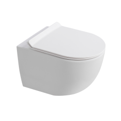 Ceramia PixL Tornado Quiet Rimless Ceramic Wall-Hung Toilet with Concealed Mountings and Soft Close Seat, White (CEPX010RTORPWM)