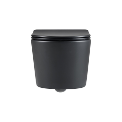  Rimless Wall-Hung Toilet with invisible fixings + Soft-Close Seat, Black (SATBRE010RREXPBKM)