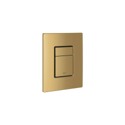Grohe 0.82m low height Rapid SL frame + Black SAT rimless bowl + Grohe brushed gold flush plate
