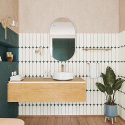  PixL 36 x 36 x 12 cm Infinitio countertop washbasin, without overflow, glossy white (CEPX3636)