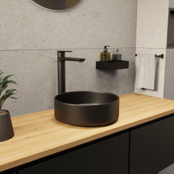 Ceramia PixL 36 x 36 x 12 cm Infinitio countertop washbasin, without overflow, black (CEPX3636BKM)