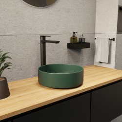 Ceramia PixL 36 x 36 x 12 cm Infinitio countertop washbasin, without overflow, green (CEPX3636GEM)