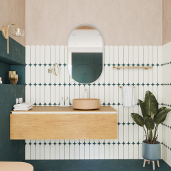 Ceramia PixL 36 x 36 x 12 cm Infinitio countertop washbasin, without overflow, mocha (CEPX3636MOM)