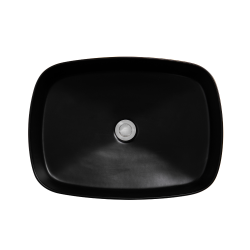 Ceramia PixL 49.5 x 37 x 13.5 cm Infinitio countertop washbasin, without overflow, black (CEPX4937BKM)