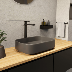 Ceramia PixL 49.5 x 37 x 13.5 cm Infinitio countertop washbasin, without overflow, grey (CEPX4937GRM)