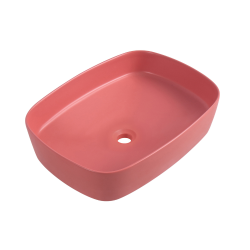 Ceramia PixL 49.5 x 37 x 13.5 cm Infinitio countertop washbasin, without overflow, pink (CEPX4937PM)