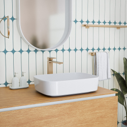 Ceramia PixL 49.5 x 37 x 13.5 cm Infinitio countertop washbasin, without overflow, white (CEPX4937WM)