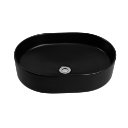 Ceramia PixL 50 x 37 x 13.5 cm Infinitio countertop washbasin, without overflow, black (CEPX5037BKM)