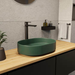 Ceramia PixL 50 x 37 x 13.5 cm Infinitio countertop washbasin, without overflow, green (CEPX5037GEM)