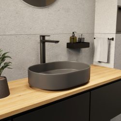 Ceramia PixL 50 x 37 x 13.5 cm Infinitio countertop washbasin, without overflow, grey (CEPX5037GRM)