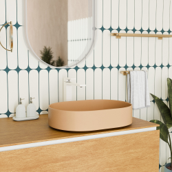 Ceramia PixL 50 x 37 x 13.5 cm Infinitio countertop washbasin, without overflow, mocha (CEPX5037MOM)