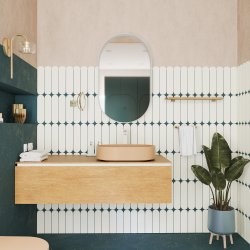  PixL 50 x 37 x 13.5 cm Infinitio countertop washbasin, without overflow, mocha (CEPX5037MOM)