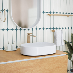 Ceramia PixL 50 x 37 x 13.5 cm Infinitio countertop washbasin, without overflow, white (CEPX5037WM)