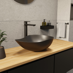Ceramia PixL 50.5 x 38 x 18 cm Infinitio countertop washbasin, without overflow, black (CEPX5038BKM)
