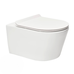 Swiss Aqua Technologies Brevis Wall-Hung Rimless Toilet, invisible fixings + ultra-slim soft-close seat (SATBRE011RREXP)