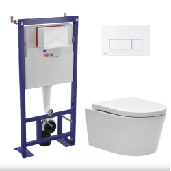 Swiss Aqua Technologies Toilet set Frame + SATrimless with invisible fixings + Softclose seat + flush Plate (SMART-SATRIMLESS-4)