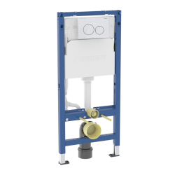 Geberit Duofix 112cm Toilet Support Frame + Delta20 Alpine white flush plate + Wall brackets (458.134.11.3)