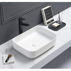 Swiss Aqua Technologies Countertop washbasin Infinitio 50 x 39 x 13 cm without overflow, white (SATINF5039M)