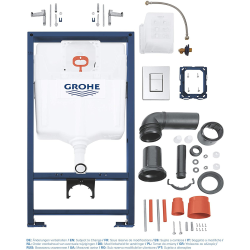Grohe Rapid SL Toilet Frame + Ceramia rimless wall-hung WC, SoftClose seat + plate (GRRCE14WT01MAN-IN)