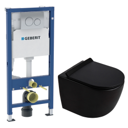 Geberit Duofix Toilet Frame + Ceramia PixL rimless wall-hung WC with SoftClose seat + plate (GEBCEPXBMT01-IN)