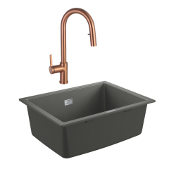 Grohe + Ceramia Grohe K700U composite sink + Ceramia Timeless mixer (G31655TML2BCP-SET)