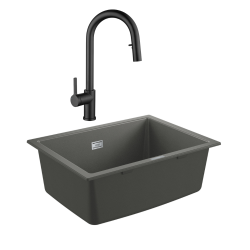 Grohe + Ceramia Grohe K700U composite sink + Ceramia Timeless mixer (G31655TML2BM-SET)