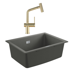 Grohe + Ceramia Grohe K700U composite sink + Ceramia Timeless mixer (G31655TML1BG-SET)