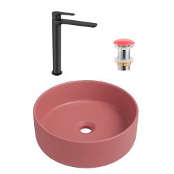 Ceramia PixL 36x36x13.5 cm countertop basin + Swiss Aqua Technologies Mood XL basin mixer + Ceramia PixL waste (CEPX36PMSAT285C)