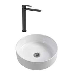 Ceramia PixL 36x36x13.5 cm countertop basin + Swiss Aqua Technologies Mood XL basin mixer + Ceramia PixL waste (CEPX36SAT285C)