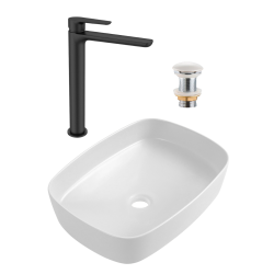 Ceramia PixL 49.5x37.5x13.5 cm countertop basin + Swiss Aqua Technologies Mood XL basin mixer + Ceramia PixL waste (CEPX49WMSAT285C)