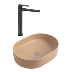 Ceramia PixL 50x36.5x13.5 cm countertop basin + Swiss Aqua Technologies Mood XL basin mixer + Ceramia PixL waste (CEPX50MOMSAT285C)