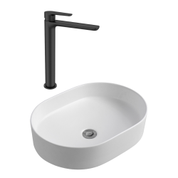 Ceramia PixL 50x36.5x13.5 cm countertop basin + Swiss Aqua Technologies Mood XL basin mixer + Ceramia PixL waste (CEPX50WMSAT285C)