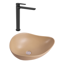 Ceramia PixL 50.5x38x18 cm countertop basin + Swiss Aqua Technologies Mood XL basin mixer + Ceramia PixL waste (CEPX505MOMSAT285C)