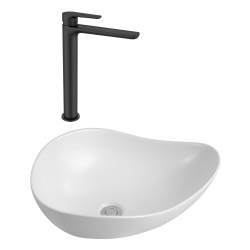 Ceramia PixL 50.5x38x18 cm countertop basin + Swiss Aqua Technologies Mood XL basin mixer + Ceramia PixL waste (CEPX505WMSAT285C)
