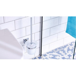 Tesa Hukk Wall mounted toilet brush, easy installation without drilling, Chrome (40248-00000-00)