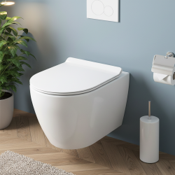 Ceramia PixL Tornado Quiet Rimless Ceramic Toilet, Concealed Fixings, Soft Close Seat, White (CEPX010RTORP)