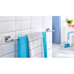 Tesa Hukk Towel rack, easy installation without drilling, Chrome (40252-00000-00)