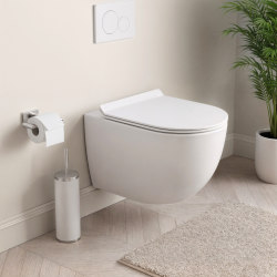 Ceramia PixL Tornado Quiet Rimless Ceramic Wall-Hung Toilet with Concealed Mountings and Soft Close Seat, White (CEPX010RTORPWM)