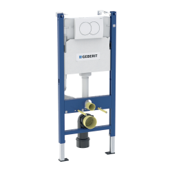 Geberit Delta Pack Duofix support frame 112cm + Delta01 White flush plate + Wall fixings (111.154.11.2)