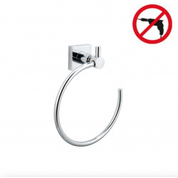 Tesa Hukk Towel ring, chrome-plated metal, easy installation without drilling (40254-00000-00)