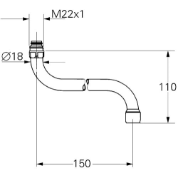  S-shaped spout, chrome-plated (G13052000)