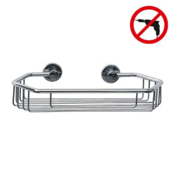 Tesa Draad Bath/shower basket, aluminum chrome, easy installation without drilling (40228-00000-00)