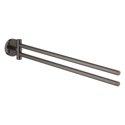 Grohe Essentials Metal Towel Rack with 2 Swivel Arms, Hard Graphite (40371A01)