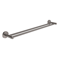 Grohe Essentials Double Metal Towel Rail with Concealed Fixings, Hard Graphite (40802A01)