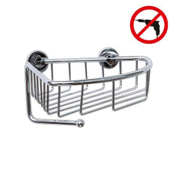 Tesa Draad Corner basket, chromed aluminum, easy installation without drilling (40226-00000-00)