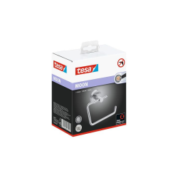 Tesa Moon Toilet Paper Holder without Lid in Matte Stainless Steel, Easy Installation Without Drilling (40301-00000-00)