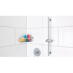 Tesa Spaa Shower bar 655 mm, chromed metal and plastic, easy installation without drilling (40342-00000-00)